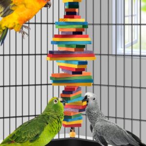 Bird Chew Toy Wooden Multicolored Medium Large - Image 5