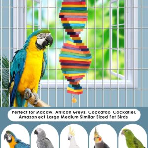 Bird Chew Toy Wooden Multicolored Medium Large - Image 7