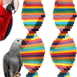Bird Chew Toy Wooden Multicolored Medium Large - Image 8