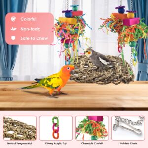 Bird Climbing Hammock Grass Mat with Colorful Toys - Image 2