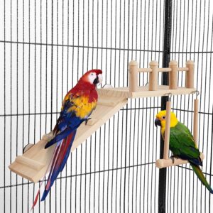 Bird Perch Platform Swing Wooden Small Birds - Image 2