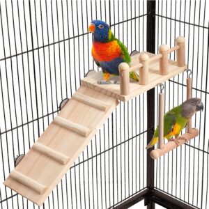 Bird Perch Platform Swing Wooden Small Birds
