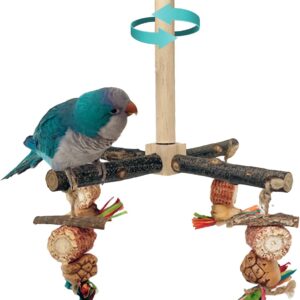 Bird Perch Rotating Wooden Stand Chew Toys