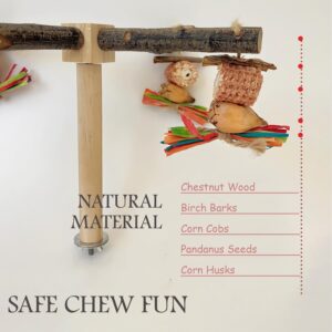 Bird Perch Rotating Wooden Stand Chew Toys - Image 4