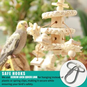 Natural Bird Toy Corn Husk Wood Vine Leather Cord - Image 4